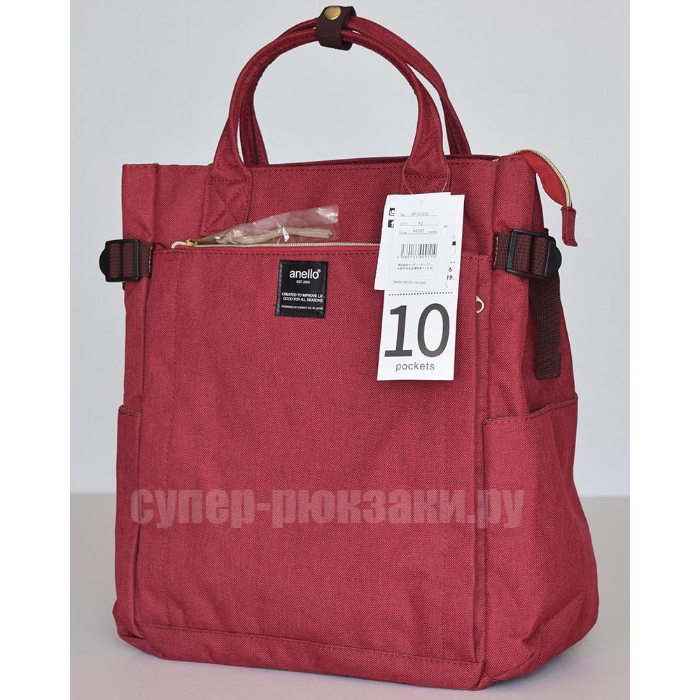 Японский рюкзак-сумка Anello AT-C1225 10 винный (vinous)