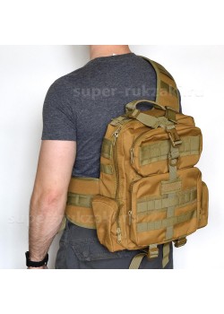 Однолямочный тактический рюкзак BL-126 койот браун (на правое плечо)