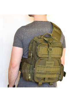 Однолямочный тактический рюкзак BL-126 олива (на правое плечо)