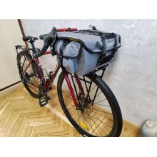 Сумка на багажник велосипеда "ЧЕМОДАН 17" V2.5 серая 17л.