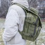 тактический рюкзак Mr. Martin 5035 хаки (олива) (на человеке вид с левого бока)