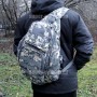 тактический рюкзак Mr. Martin 5053 АКУПАТ (серый пиксель) (на человеке в черном вид с правого бока)